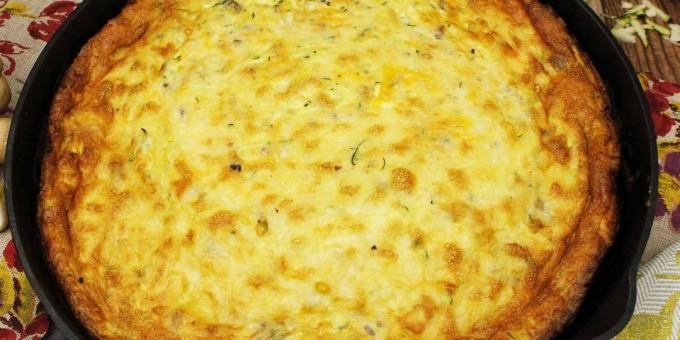 Κολοκυθάκια με τις συνταγές φούρνου: κατσαρόλα αυγό με κολοκυθάκια, τυρί και μυρωδικά
