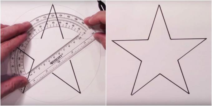 Πώς να σχεδιάσετε ένα αστέρι χρησιμοποιώντας ένα μοιρογνωμόνιο