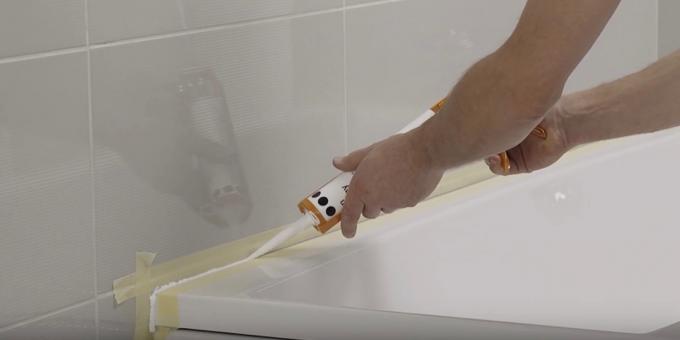 Εγκατάσταση του μπάνιου με τα χέρια του: Τακτοποιήστε ραφή πλευρά του περιγράμματος