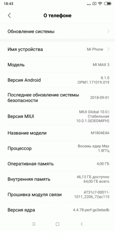 επανεξέταση Xiaomi Mi Max 3: Έκδοση