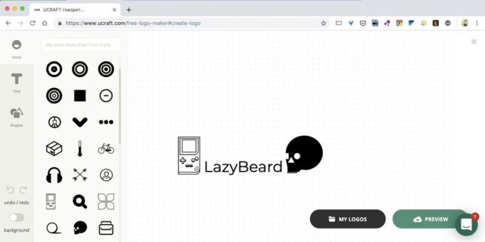 Πώς να δημιουργήσετε ένα λογότυπο στο διαδίκτυο στην ιστοσελίδα της Ucraft