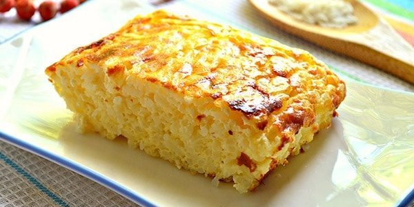 συνταγή τυρί κατσαρόλα: τυρί Cottage και κατσαρόλα το ρύζι 