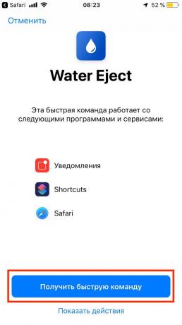 Εάν το νερό μπαίνει στο iPhone: το κουμπί «Get την γραμμή εντολών»