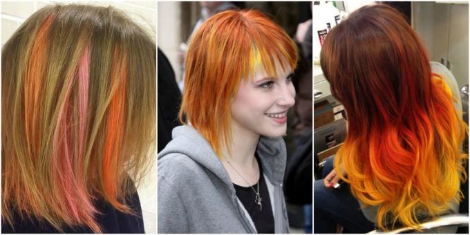Μοντέρνο χρώμα των μαλλιών: πορτοκαλί