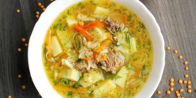Φακές σούπα με μοσχάρι και λαχανικά