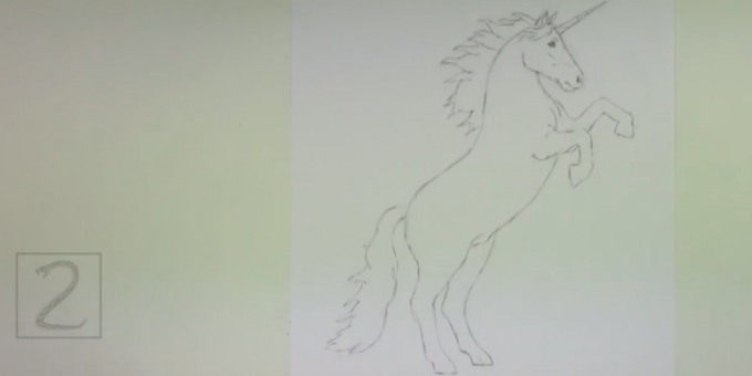 Ζιγκ-ζαγκ γραμμές, να σχεδιάσετε μια χαίτη και ουρά Unicorn