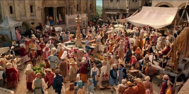 Belle και οι χωρικοί στην ταινία 2017