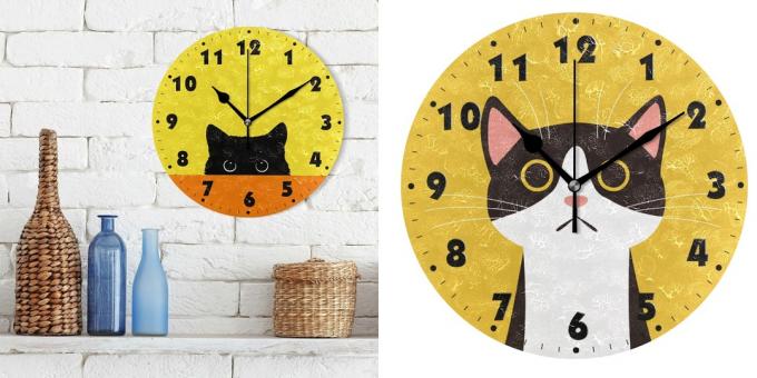 Ρολόι τοίχου με γάτες 