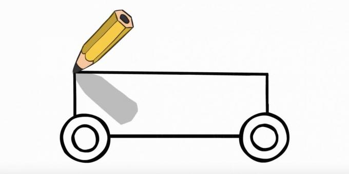 Πώς να σχεδιάσετε ένα αστυνομικό αυτοκίνητο: συνδέστε τους τροχούς στο πάνω και κάτω μέρος