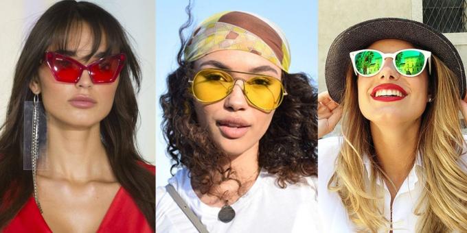 γυαλιά ηλίου των γυναικών με χρωματιστό πλαστικό φακούς