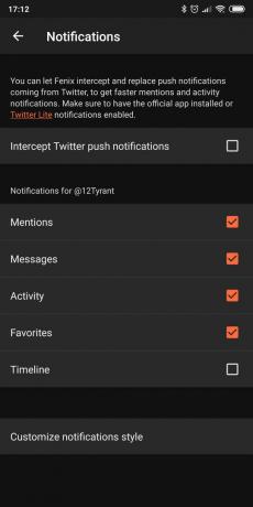 Οι αιτήσεις για πρόσβαση στο λογαριασμό Twitter για το Android: Fenix ​​2
