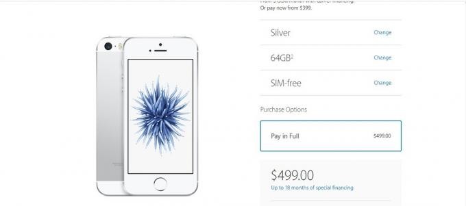 Κόστος iPhone SE στην ιστοσελίδα Apple.com