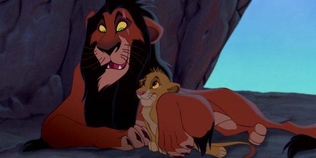 Simba και Scar στην ταινία κινουμένων σχεδίων "The Lion King"