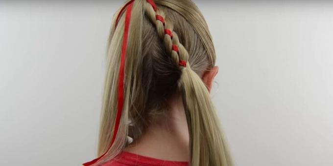 Νέα χτενίσματα για τα κορίτσια: συνδέστε το πλεξούδα με τα μαλλιά της