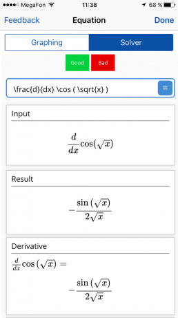 Mathpix: ο υπολογισμός της παραγώγου