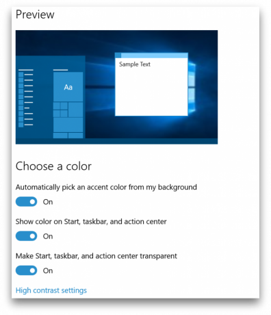 Τα Windows 10 build 10525 χρώμα