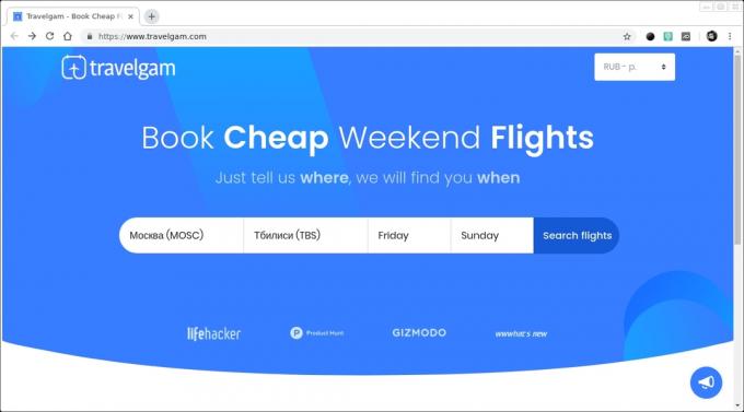Travelgam: εύκολη αεροπλάνο αναζήτηση εισιτηρίων