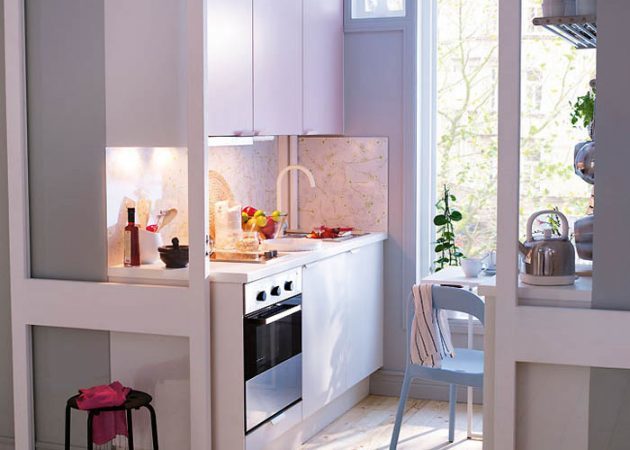 Μικρές σχέδιο κουζινών: χρώμα