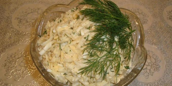 συνταγές Αγκινάρα: σαλάτα με ηλιάνθου, το τυρί και τα αυγά