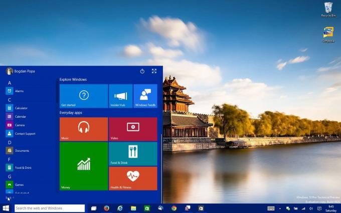Τα Windows 10 desctop