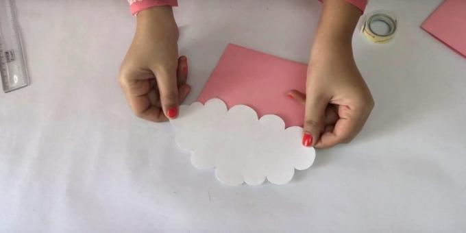 κάρτα γενεθλίων με τα χέρια σας: κόλλα σύννεφο
