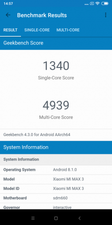 επανεξέταση Xiaomi Mi Max 3: Geekbench