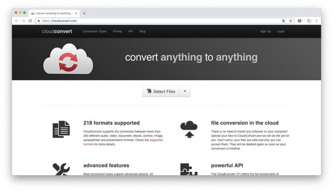 Συνδεδεμένοι μετατροπείς: CloudConvert