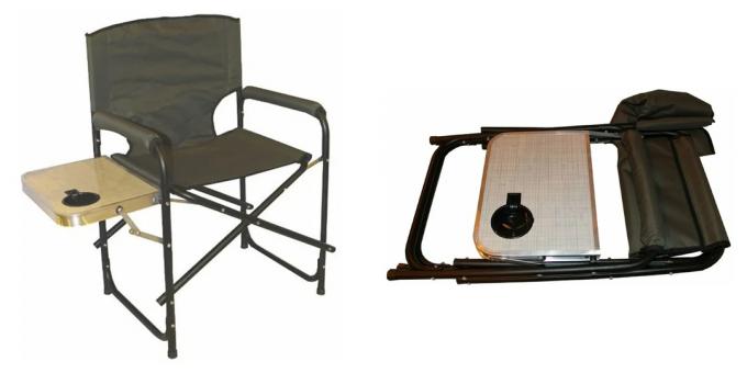 Πτυσσόμενη καρέκλα - πολυθρόνα με τραπέζι