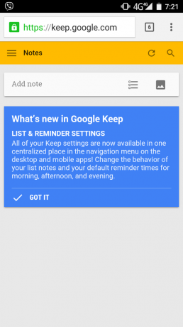 Google Keep: ενημέρωση