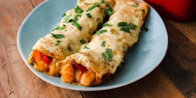 Πώς να μαγειρέψετε γαρίδες: Enchilada με γαρίδες και πιπέρι