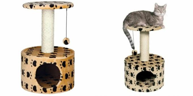 Σπίτια για γάτες: με παιχνίδι και ξύσιμο