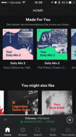 Spotify κατάλογος της μουσικής