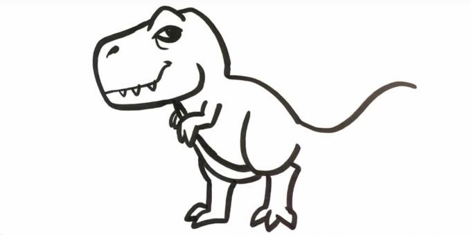 Πώς να σχεδιάσετε έναν τυραννόσαυρο: σχεδιάστε τα πίσω πόδια