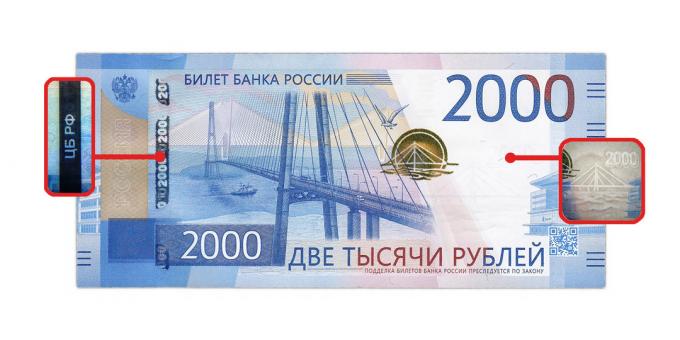 πλαστά χρήματα: αυθεντικότητας διαθέτει 2000 ρούβλια