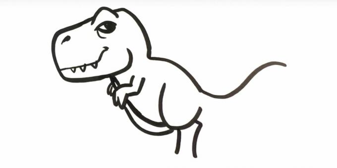 Πώς να σχεδιάσετε έναν τυραννόσαυρο: προσθέστε την κοιλιά και μέρος του ποδιού