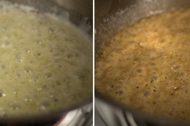 Πώς να φτιάξετε γαλλικές τηγανίτες: μετά από 3-4 λεπτά, η καραμέλα θα αποκτήσει μια ευχάριστη χρυσή καφέ απόχρωση