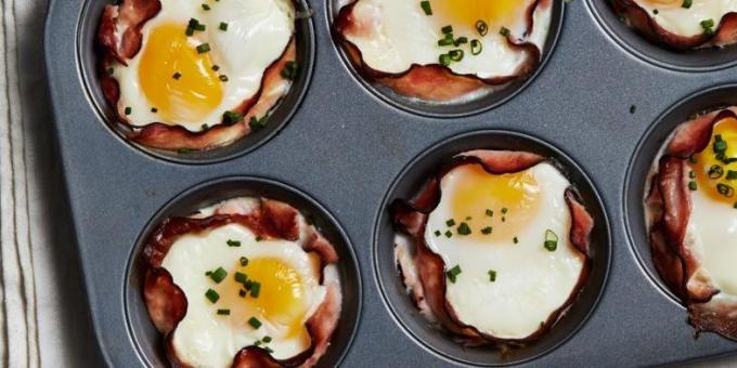 Δείπνο στη βιασύνη: muffins Αυγό με ζαμπόν και τυρί