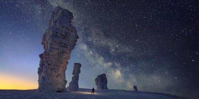 Όμορφα μέρη στη Ρωσία. πυλώνες της καιρικές συνθήκες