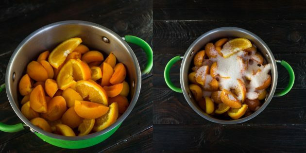 Πώς να φτιάξετε μαρμελάδα βερίκοκου και πορτοκαλιού: προσθέστε ζάχαρη στα φρούτα