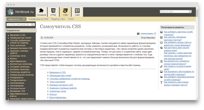 Cascading Style Sheets: HTMLbook