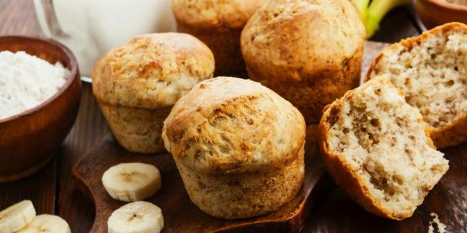 Muffins μπανάνας σε κεφίρ