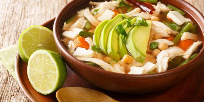 Μεξικάνικη σούπα με ρεβίθια και κοτόπουλο