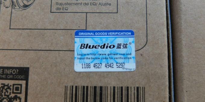 Το ολόγραμμα στη συσκευασία του αρχικού Bluedio