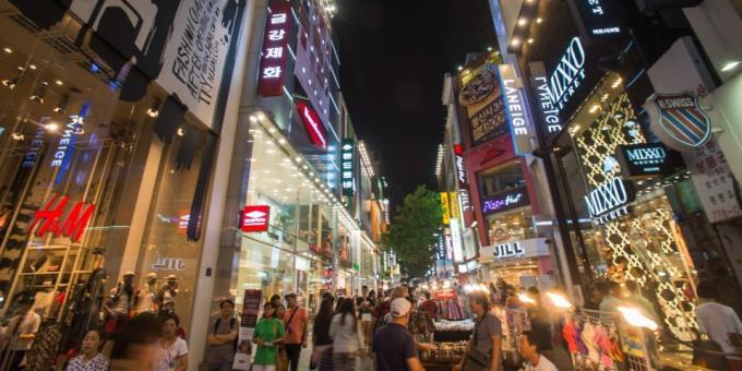 Δραστηριότητες σε Νότια Κορέα: Myeongdong εμπορικό δρόμο