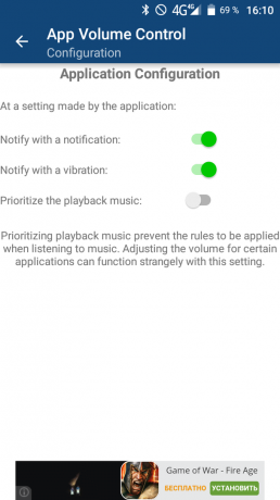 App Έλεγχος έντασης: ήχου προσαρμοσμένη εγκατάσταση ειδοποιήσεις για Android