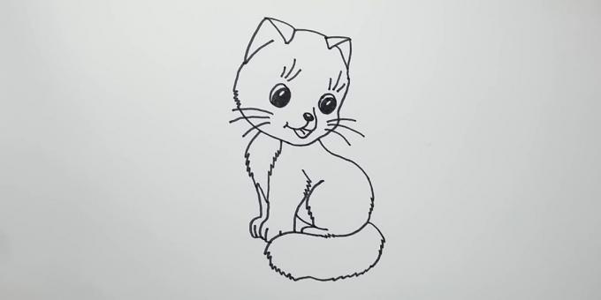 Πώς να σχεδιάσετε ένα καθιστικό γάτα σε στυλ καρτούν