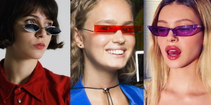 Γυαλιά ηλίου των γυναικών με τα στενά οριζόντια φακό ( «Τριάδα»)