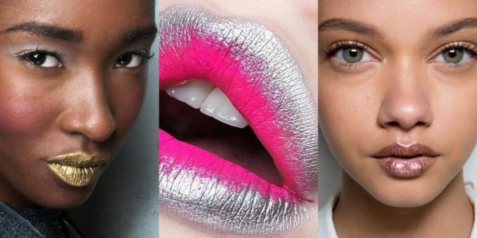 Νέα μακιγιάζ: τα χείλη μεταλλικά χρώματα