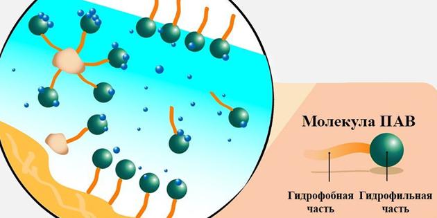 Μικκυλιακή νερό: επιφανειοδραστικό μόριο