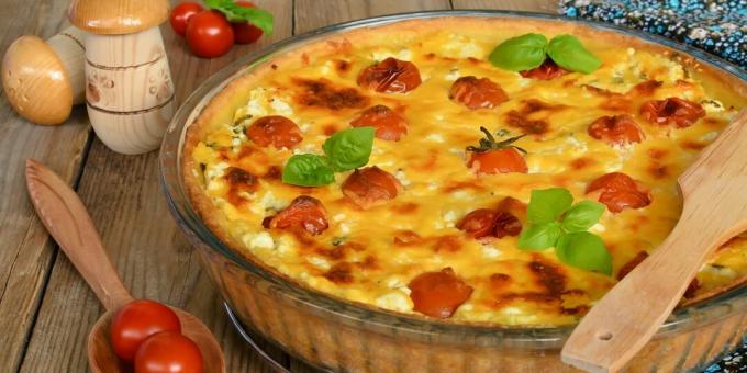 Πίτα με τυρί cottage και ντομάτες: μια απλή συνταγή